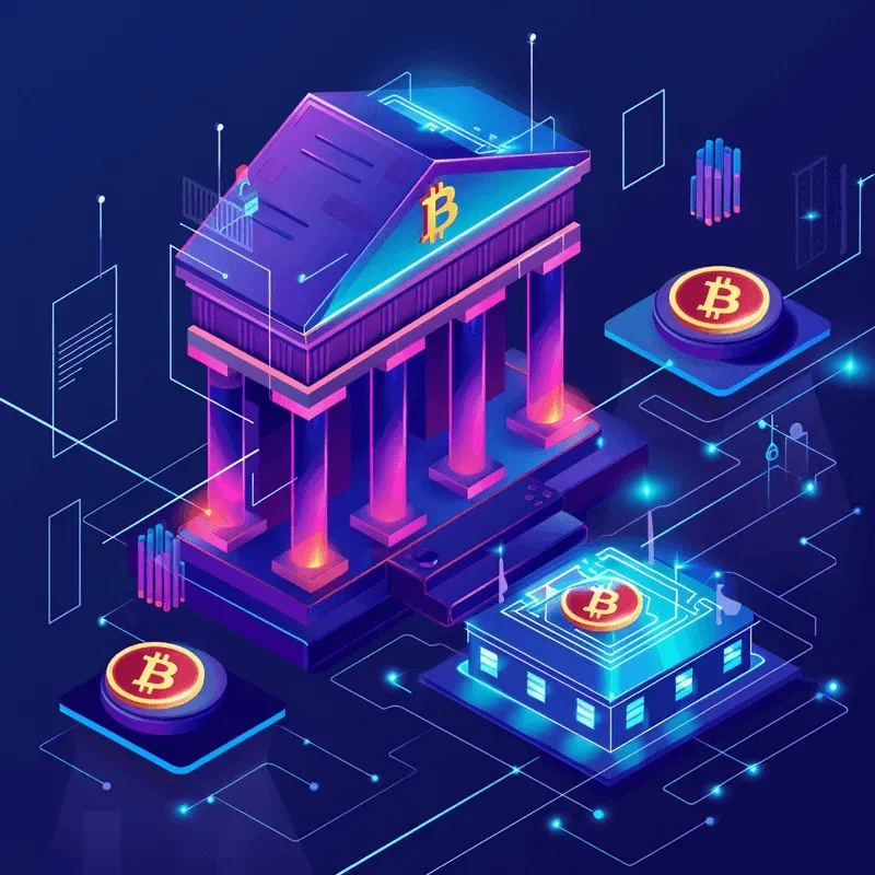 Cryptocurrencies flowing into a traditional bank account, showcasing Spritz Finance's ease of off-ramping.